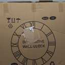 32" Extra Large Wall Clock, Silent Rustic Metal Wood Face Decorative Clock, Battery Operated Farmhouse Modern Oversized Wall Clocks for Living Room, Bedroom, Kitchen, Office, Home Decor (Dark Brown - Roman Numbers)