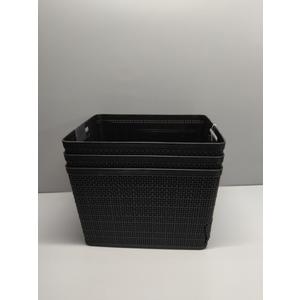 Bino The Jute Storage Baskets Large Black Pack of Three