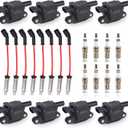 ENA 8 Pack UF413 Ignition Coil 41962 Spark Plug and 48322R Wires Set for 5.3 6.0 6.2 Compatible with Buick Cadillac Chevrolet GMC Hummer Escalade Express Savana 2500 5.3L 6.2L 6.0L 4.8L for 12570616