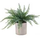 DuHouse Artificial Fern Potted Plant, Fake Greenery Plants in Pot, Fake Plant for Home Office Desk Shelf Bathroom Kitchen Farmhouse Tabletop Decoration(Sage Green)
