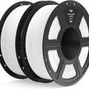 ELEGOO PLA Filament 1.75mm White 2KG, 3D Printer Filament Dimensional Accuracy +/- 0.02mm, 2pcs 1kg Spool(2.2lbs) Fit Most FDM 3D Printers