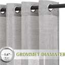 NICETOWN Sheer Curtains Flax Texture for Bedroom, Vintage Grommet Top Linen Textured Semitransparent Privacy Window Treatment Light Filter for Living Room, 52" W x 84" L, Set of 2, Charcoal Grey