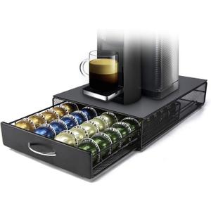 Nespresso Vertuoline Capsule Storage Drawer Vertuo Coffee Holder Metal Multiple Flavors Pods Organizer 40 Pcs Capacity