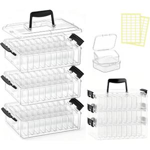 3-Tier Large Capacity Stackable Bead Organizer Box 90 Pcs, Portable Plastic Craft Storage Containers for Jewelry Making, Bracelets, DIY, Nail Art Charms