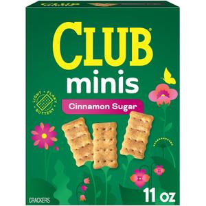 Club Minis Crackers, Spring Snacks, Snack Crackers, Limited Edition, Cinnamon Sugar, 11oz Box (1 Box) (EXP 06/29/26)
