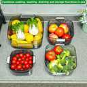 Taiuloo 6-Piece Colander Strainer Bowl Set, BPA-Free Plastic Fruit & Vegetable Washing Basket, Kitchen Colanders & Mixing Bowls for Pasta Berry Salad, 2/3.5/7QT (Gray)