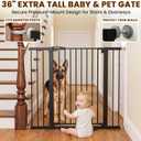 Mumeasy 36" Extra Tall Dog Gate, 29.7-46" Baby Gate for Stairs & Doorways