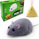 Tipmant Mini Sized RC Mice IR Remote Control Rat Mouse Animal Prank Joke Scary Trick Toys for Cat Dog Kids Christmas Birthday Gifts (Grey)