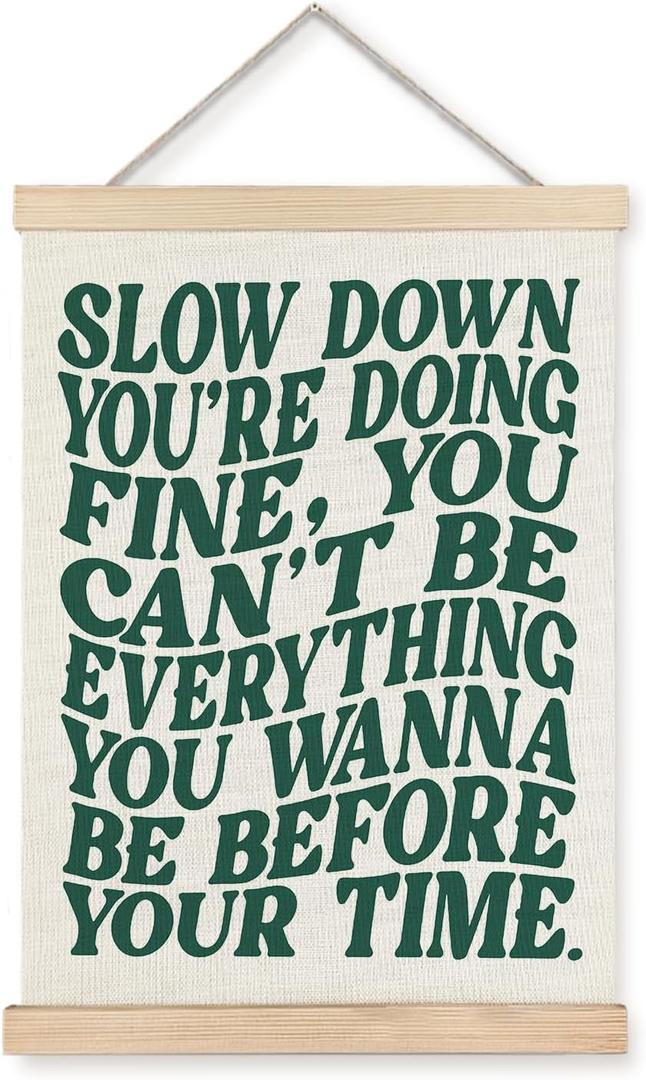 LUVADIAN Song Lyrics Wall Art, Disco Pop 70s Retro Poster Hanger Frame, Funky Trendy Wall Decor for Home Studio Bedroom Girls Room, Gifts for Music Lovers 12x16 Inches (SLOW DOWN)