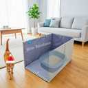 Less-Mess Cat Litter Box Enclosure, Open Top High Side, 26''x17''x17'' Extra Large Water Resistance Splash Guard for Cat Litter Boxes (Grey)