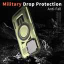 Haeuorey for iPhone 13 Pro Max & iPhone 12 Pro Max Case with Camera Cover & Stand [Compatible with MagSafe] [Built-in Kickstand] [Military-Grade Protection] Heavy Duty Magnetic Phone Case (Green)