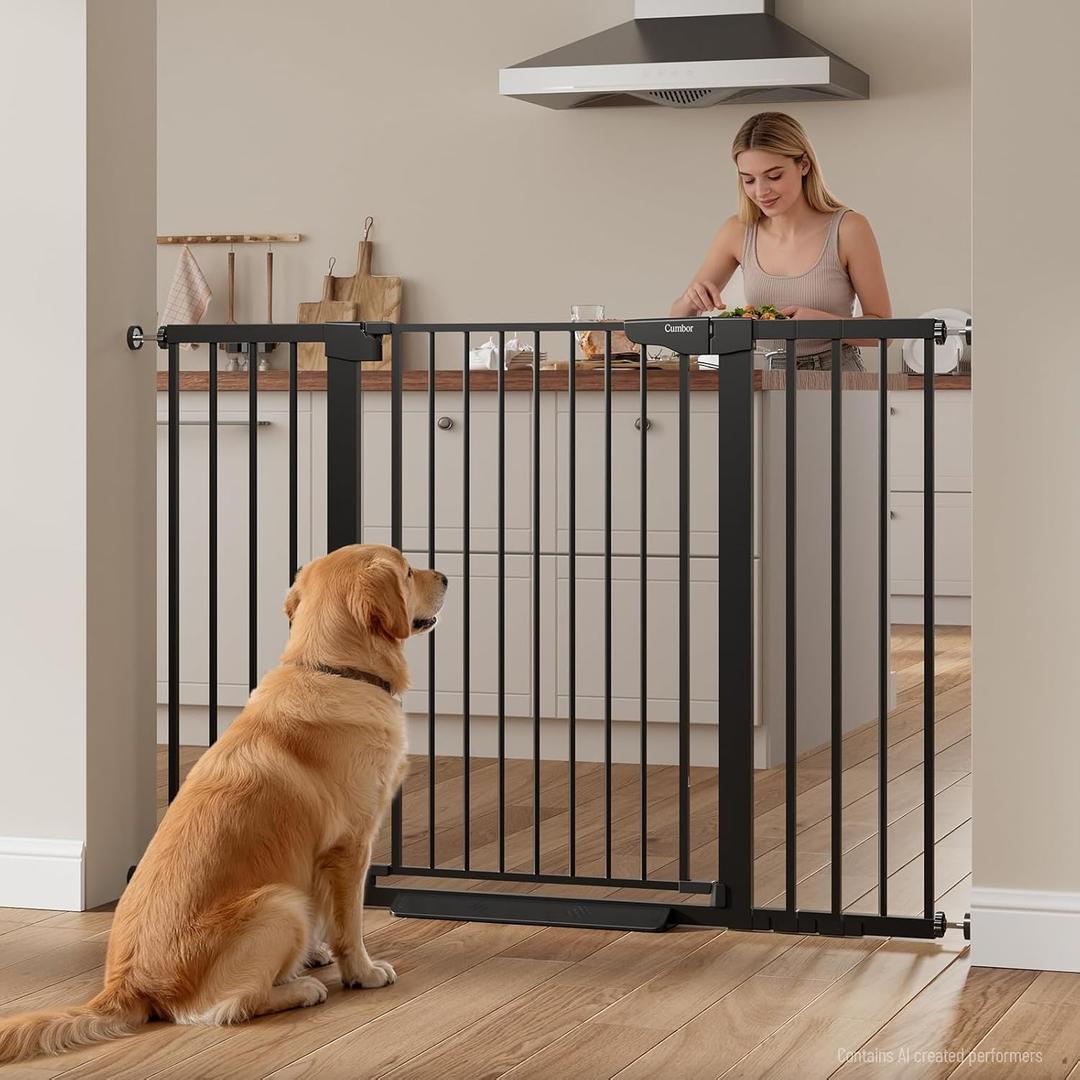 Cumbor 36" Extra Tall Dog Gate for Large Dogs, 30-54" Wide Pet Gate