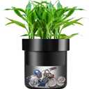 Flower Pot Diversion Safe with Key Lock, Secret Hidden Safe Lock Box, Perfect for Hiding The Valuables Inside Flower Pots False Bottom, Plants Not Include (Black)
