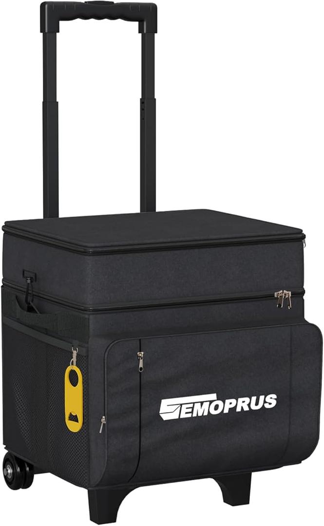 Cooler with Wheels and Handle, Portable Rolling Cooler, 50 Cans/29L Collapsible Cooler, Insulated Waterproof, Soft Cooler on Wheels for Beach, Camping, Traveling, Picnic, Outdoor Activities