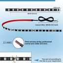 12V Led Light Strip 24" Connectable White Led Strip Lights for Cars Golf Cart Motorcycle Boat Trucks Waterproof Interior& Exterior, 4Pack