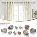 Double Curtain Rod 36-122 Inch, Boho Wood Decorative Long Dual Curtain Rods for Windows, 1" Adjustable Heavy Duty Double Rod, Handmade Imitation Weathered Wood Grain Leaf Finial Design
