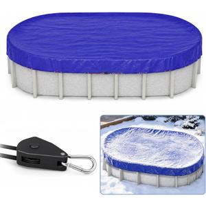 EchoVale Winter Pool Cover 15x30 ft Oval Above Ground, 3 Overlap Heavy Duty