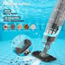 PoolMr Cordless Handheld Pool Vacuum For Above & Inground Pools, with 18.5 Gal/Min Suction, 60 Min Runtime, Dual-Phase Cleaning System,65in Telescopic Pole, for Spas & Hot Tubs, Charcoal (New Version)