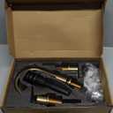 Gold Bathroom Faucet 3 Hole, Widespread Bathroom Faucet Brushed Gold, 360 Swivel High-Arc Spout 2-Handles 8 Inch Faucets with Water Hoses and Drain for Sink RV Bath Vanity Lavatory, VAL088GRH