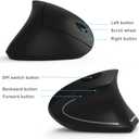 Ergonomic Mouse, LEKVEY Vertical Wireless Mouse - Rechargeable 2.4G Optical Vertical Mice : 3 Adjustable DPI 800/1200/1600 Levels 6 Buttons, for Laptop, Mac, PC, Computer, Desktop, Notebook etc, Black