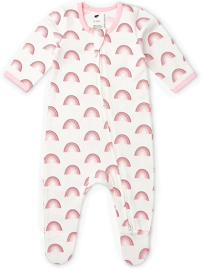 Monica + Andy Double Zipper One Piece, 100% Organic Baby Clothes for Girls & Boys, Unisex, Preemie, Newborn & Infant Sizes, New Born