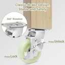 W B D WEIBIDA Heavy Duty Caster Wheels 5 Inch - 3500 LBS, PP Plate Castor Set of 4 with Double Ball Bearings, Non-Marking Industrial Swivel Casters for Hand Trucks, Carts, Industrial (2 Brake 2 Rigid)