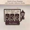 Books Read This Year Counter SignBook Counter Tracker, Wooden Hanging Library DecorBookish Gifts Accessories for Book Lovers,Bookworm, Bookclub, Stocking Stuffers