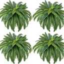 CQURE 45" Fake Ferns Artificial Plants Large,Set of 4 Artificial Boston Ferns Hanging Fake Plants for Outdoors Planter Home Garden Decor,60 Branches