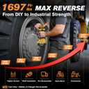 Impact Wrench for DeWalt Battery, 1697Ft-Lbs (2300N.m) Impact Driver, 1/2" Impact Gun 5-Speed High Torque Power Tool for Tire Removal, Rusted Bolts, Heavy Equipment(No Battery)