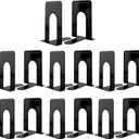 Book Ends, Heavy Duty Bookends to Hold Books, Metal Bookends for Home Office Decorative, Book Ends for Heavy Books/Movies/CD, Black 6.5 x 5 x 5.7 INES, 7 Pairs/ 14 Pieces