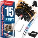 Sealegend 15 Feet Dryer Vent Cleaner Kit/Lint Remover/Upgraded Flexible Quick-Snap Brush with Drill Attachment/Fireplace Chimney Brushes for Easy to Clean/Cleaning Tool Use with or Without Power Drill