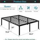 Maenizi 20 Inch Queen Bed Frame No Box Spring Needed, Heavy Duty Metal Queen Platform Bed Frame Support Up to 3000 lbs, Easy Assembly, Noise Free, Black