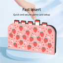 2 x Custom Faceplate Cover for NS 2 Charging Dock, Protective Hard PC Slim Shell with Anti-Scratch Surface, Replacement Housing for NS2 Docking Station, Strawberry Design (Pink)