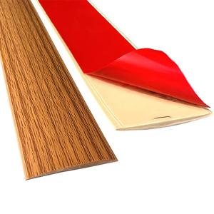 Floor Transition Strip Self Adhesive Laminate Floor Strip Threshold Seam Cover Strip Vinyl Door Floor Trim Elegant Wood Grain Design (Brown Wood Grain, 2"/6.6 FT)