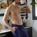 Mad Dog Mens Pajama Shorts - Comfy Knit Lounge Sleepwear with Pockets, Men's Summer House Pajama Bottoms, Sizes S to 2XL (Blue, L)