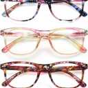 JOLISU Reading Glasses For Women - 5 Pack Stylish Readers For Womens Men Spring Hinge Eyeglasses -Blue Light Blocking Protection Frame (1.50)