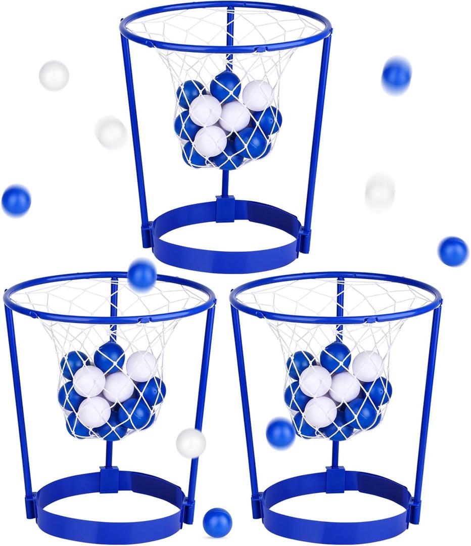 3 Pack Head Hoop Basketball Party Game for Kids and Adults Carnival Games Adjustable Basket Net Headband with 40 Balls for Birthday Party Basket Head Game Family Indoor Outdoor Fun Activities (Blue) 3 Pack Head Hoop Basketball Party Game for Kids and Adults Carnival Games Adjustable Basket Net Headband with 40 Balls for Birthday Party Basket Head Game Family Indoor Outdoor Fun Activities (Blue)