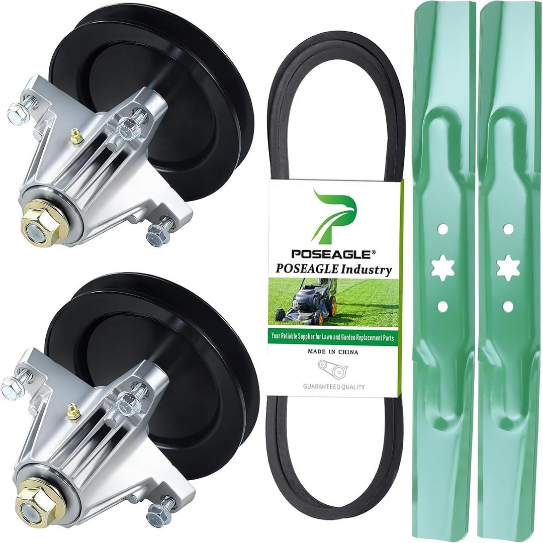 42" Mower Deck Rebuild Kit for Craftsman lt2000 lt1500 Cub Cadet ltx 1040 Huskee lt4200 Lawn Tractors Includes 2 Pack 918-04822B Spindle Assembly with 942-04308 Blades 954-04060 Belt