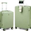 HanTrip 20"/28" Expandable Hard Case Luggage Sets 2 Piece, Bamboo Green