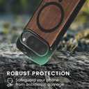 kwmobile Case for Google Pixel 10 / Pixel 10 Pro Case - Compatible with MagSafe - Shock Absorbing TPU Phone Cover - Edge Protection - Dark Brown Wood