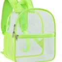 Paxiland Clear Backpack Stadium Approved 12126 with Reinforced and Wider Shoulder Straps, Small Clear Bag for Schools, Concerts, Work, Festivals and Sporting Events - Green