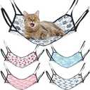 Shappy 5 Pcs Pet Hammock for Cage Hanging Pet Hammock Bed with Metal Hooks Cats Ferret Soft Bed Suitable for Guinea Pig Hamster Gerbil Kittens Cats Cage(Cute)