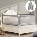 MHOMER Bed Rail for Toddlers, 2 Minutes Quick Assembly Foldable Bed Rails for Queen, King, Full, Twin Size Bed, Bed Rail Guard with Steady U-Shape Base for Toddlers, Baby, Kids (1 Piece, 74.8")