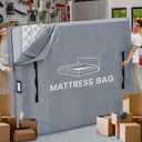 Mattress Bags for Moving and Storage, BETU Queen Mattress Protector Waterproof Mattress Cover with 8 Heavy Duty Handles and Zipper Extra Thick Moving Supplies for Bed Reusable (82x62x13.5 Grey) (Gray)