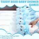 6 Sets Bear Blindfolded Diaper Changing Coed Baby Shower Games Kit Baby Dolls Bears Diapers for Bridal Shower Gender Reveal Games Prizes Gifts for Adults Boys Girls (Blue)