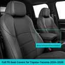 Car Seat Covers for Toyota Tacoma 2024 2025 2026 Double Cab (Gas Only), Full Set All Weather Faux Leather Pickup Truck Accessories, Full Coverage Custom Seat Protectors for Tacoma SR SR5 TRD (Black)