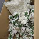 Tigeen 200 Pack Artificial Foam Rose Flowers with Stems Artificial Flowers Real Looking Fake Roses Bulk for DIY Wedding Bouquets Bridal Shower Centerpieces Floral Arrangements Home Decoration (White)