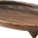 Rustic Wooden Serving Tray with Legs, Oval Decorative Display Platter for Fruits, Liquor, Drinks (Brown)