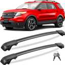 KINGGERI 300lbs Lockable Roof Rack Cross Bars Compatible with Ford Explorer 2011 2012 2013 2014 2015 with Raised Side Rails, Heavy Duty Aluminum Roof Rails Crossbars Luggage Accessories