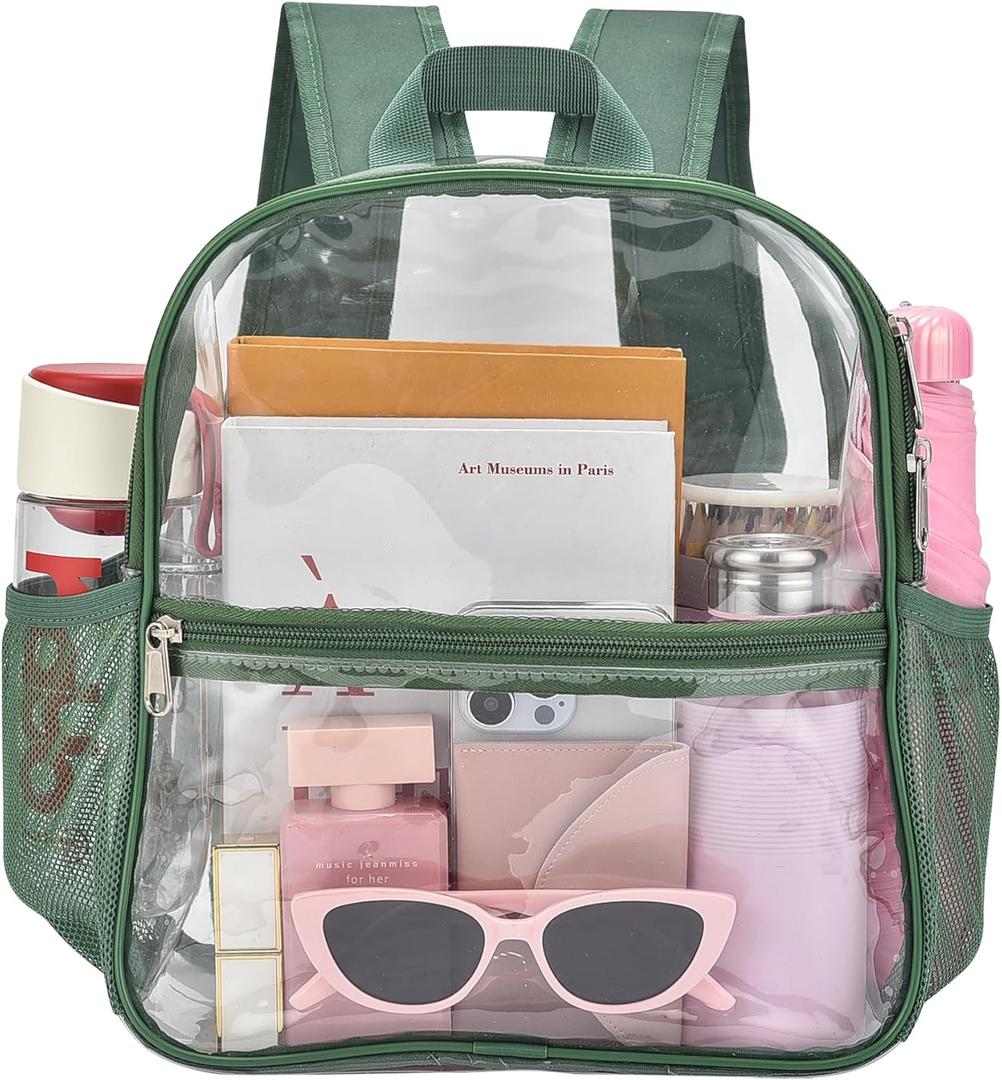 Oraben Clear Backpack for Stadium Events, Stadium Approved 12 x 6 x 11, Small Clear Backpack for Concerts School Works, Fast Security Check, Waterproof PVC, Adjustable Straps, Women Men